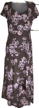 Lily Rose Y2K Women’s Babydoll Floral Midi Dress Size S Fairy Bloomcore Romantic